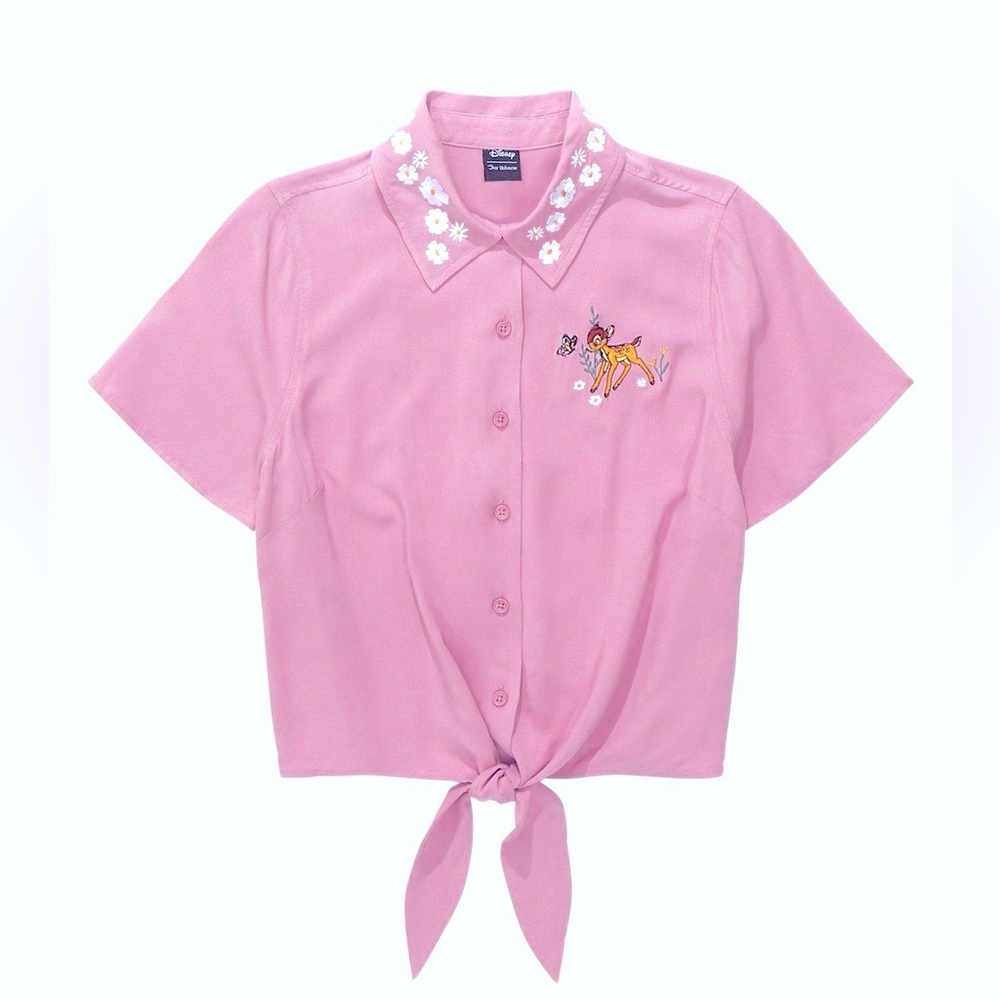 Our Universe Disney Bambi Floral Tie-Front Woven Top